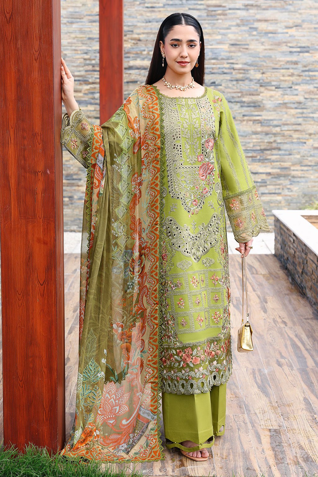 Ramsha | Andaaz Collection | Z-1408-Brand:Ramsha-Type:Ladies Clothes-Rich Green-Lawn-House of Maryam- Buy in UK, USA