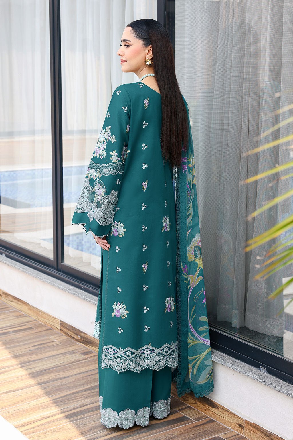 Ramsha | Andaaz Collection | Z-1410-Brand:Ramsha-Type:Ladies Clothes-Teal-Lawn-House of Maryam- Buy in UK, USA