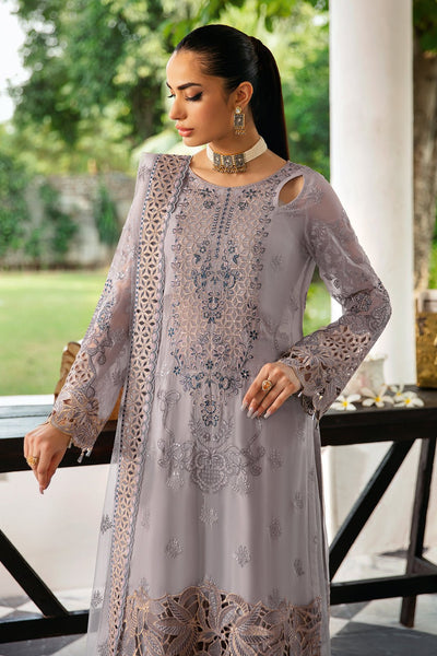 Ramsha | Dastak Luxury Chiffon Collection | Q-104-Brand:Ramsha-Type:Ladies Clothes-Lilac Gray-Chiffon-House of Maryam- Buy in UK, USA
