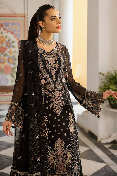 Ramsha | Dastak Luxury Chiffon Collection | Q-106-Brand:Ramsha-Type:Ladies Clothes-Black-Chiffon-House of Maryam- Buy in UK, USA