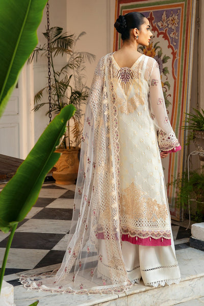 Ramsha | Dastak Luxury Chiffon Collection | Q-107-Brand:Ramsha-Type:Ladies Clothes-Ivory-Chiffon-House of Maryam- Buy in UK, USA