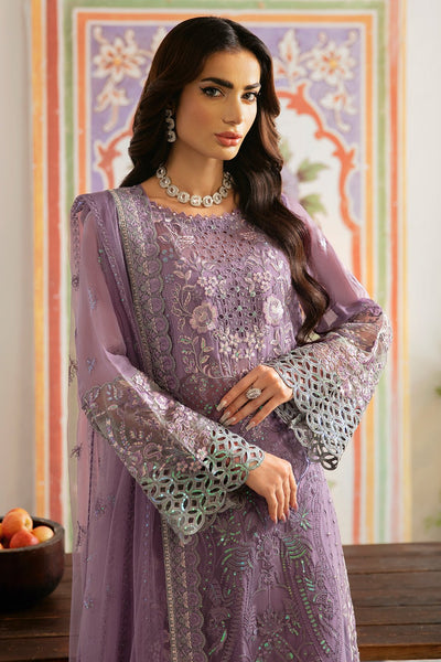 Ramsha | Dastak Luxury Chiffon Collection | Q-108-Brand:Ramsha-Type:Ladies Clothes-Mauve-Chiffon-House of Maryam- Buy in UK, USA