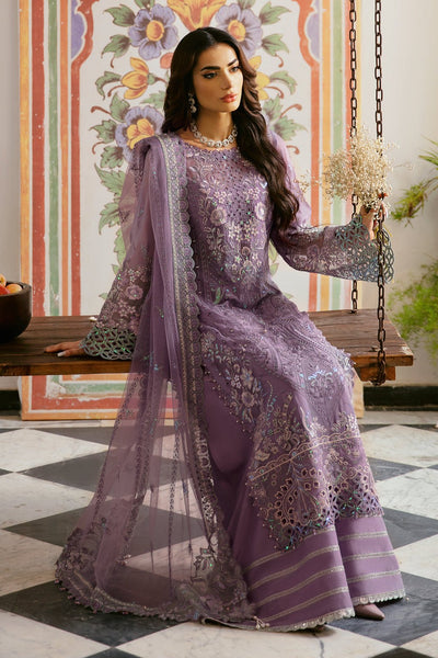 Ramsha | Dastak Luxury Chiffon Collection | Q-108-Brand:Ramsha-Type:Ladies Clothes-Mauve-Chiffon-House of Maryam- Buy in UK, USA