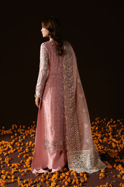 Ramsha | Dastak Luxury Chiffon Collection | Q-202-Brand:Ramsha-Type:Ladies Clothes-Salmon Pink-Chiffon-House of Maryam- Buy in UK, USA