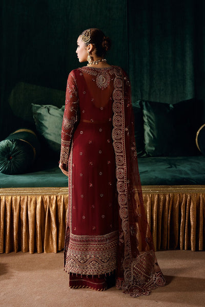 Ramsha | Dastak Luxury Chiffon Collection | Q-203-Brand:Ramsha-Type:Ladies Clothes-Maroon-Chiffon-House of Maryam- Buy in UK, USA