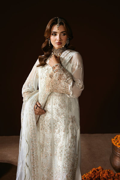Ramsha | Dastak Luxury Chiffon Collection | Q-204-Brand:Ramsha-Type:Ladies Clothes-White-Chiffon-House of Maryam- Buy in UK, USA