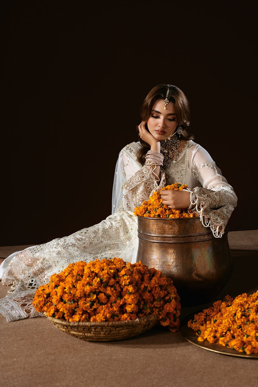 Ramsha | Dastak Luxury Chiffon Collection | Q-204-Brand:Ramsha-Type:Ladies Clothes-White-Chiffon-House of Maryam- Buy in UK, USA