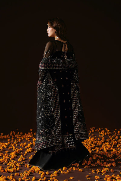 Ramsha | Dastak Luxury Chiffon Collection | Q-205-Brand:Ramsha-Type:Ladies Clothes-Black-Chiffon-House of Maryam- Buy in UK, USA