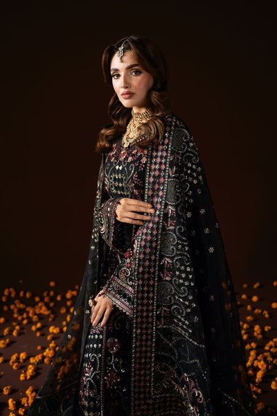 Ramsha | Dastak Luxury Chiffon Collection | Q-205-Brand:Ramsha-Type:Ladies Clothes-Black-Chiffon-House of Maryam- Buy in UK, USA