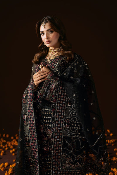 Ramsha | Dastak Luxury Chiffon Collection | Q-205-Brand:Ramsha-Type:Ladies Clothes-Black-Chiffon-House of Maryam- Buy in UK, USA