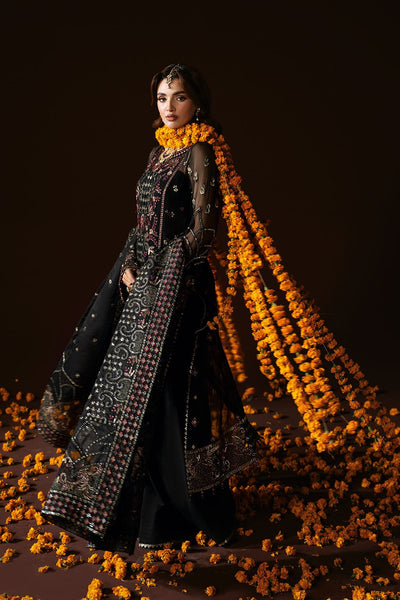 Ramsha | Dastak Luxury Chiffon Collection | Q-205-Brand:Ramsha-Type:Ladies Clothes-Black-Chiffon-House of Maryam- Buy in UK, USA