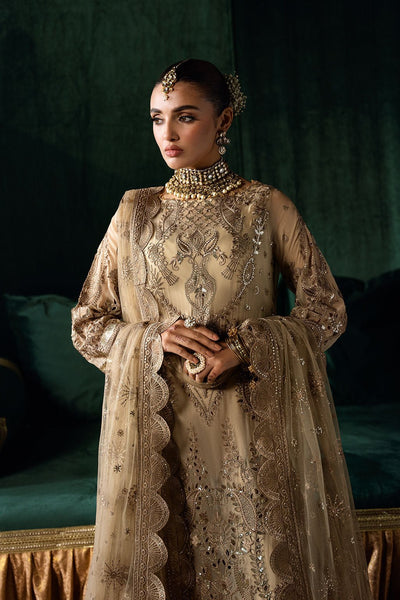 Ramsha | Dastak Luxury Chiffon Collection | Q-207-Brand:Ramsha-Type:Ladies Clothes-Gold-Chiffon-House of Maryam- Buy in UK, USA