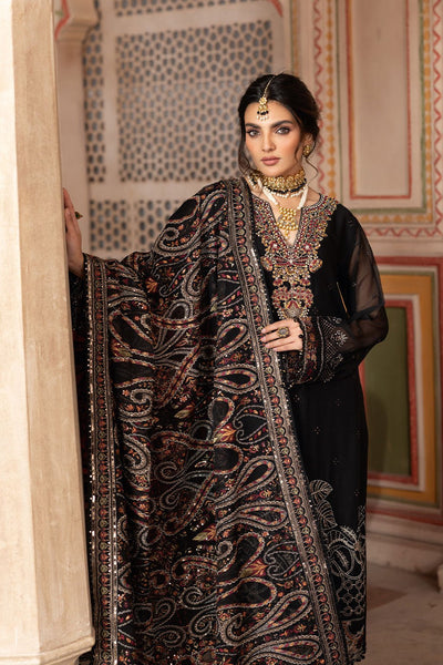 Ramsha | Dastan Formals | T-304-Brand:Ramsha-Type:Ladies Clothes-Black-Chiffon-House of Maryam- Buy in UK, USA
