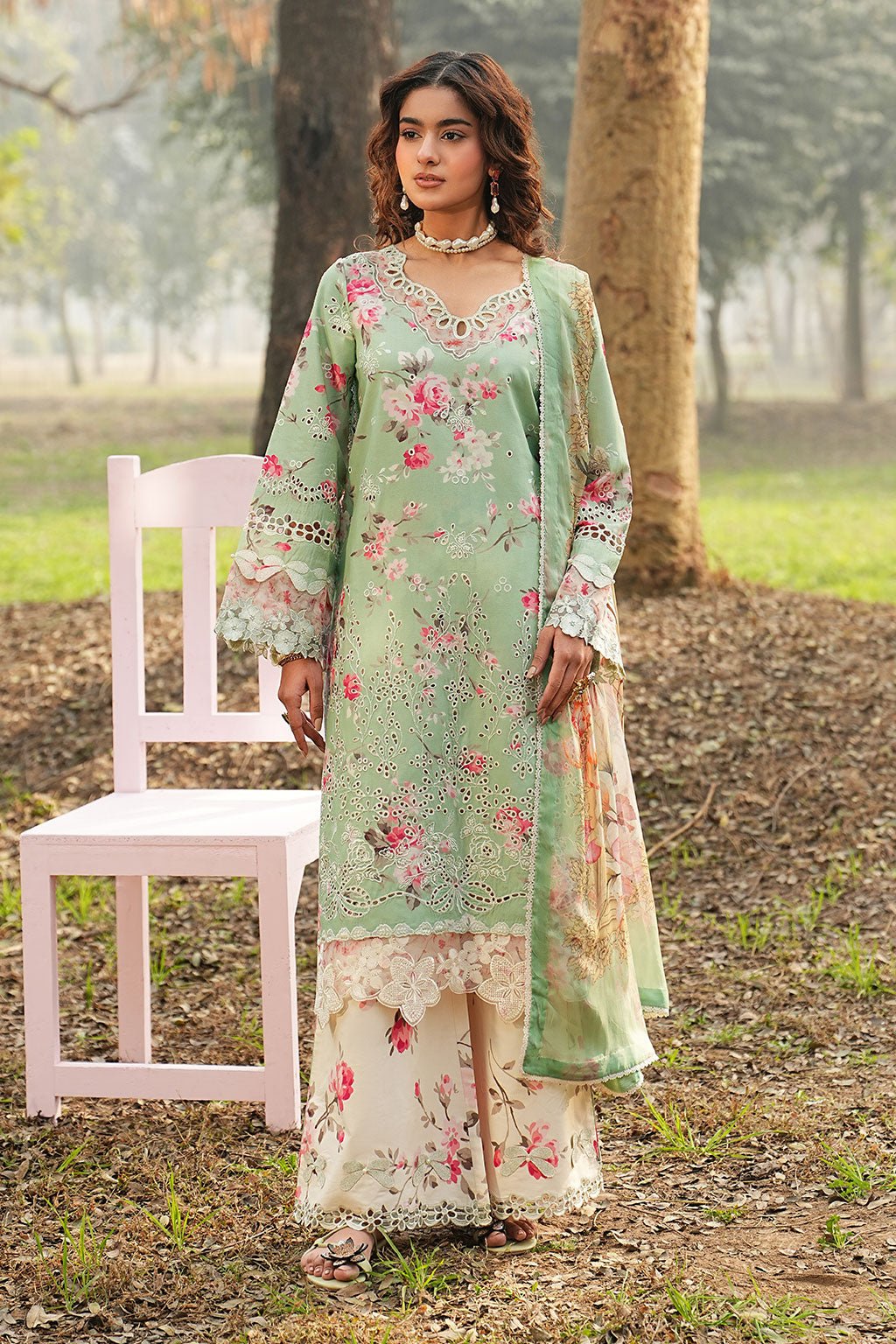 Ramsha | Dhanak Summers | DH-101-Brand:Ramsha-Type:Ladies Clothes-Pastel Mint-Lawn-House of Maryam- Buy in UK, USA