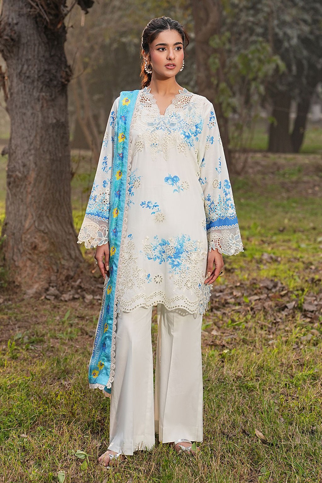 Ramsha | Dhanak Summers | DH-103-Brand:Ramsha-Type:Ladies Clothes-Off White-Lawn-House of Maryam- Buy in UK, USA