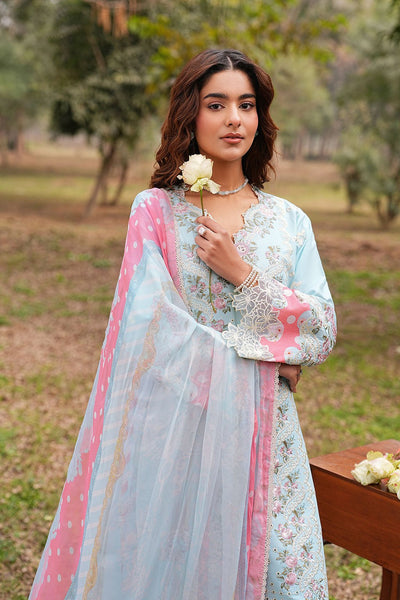 Ramsha | Dhanak Summers | DH-106-Brand:Ramsha-Type:Ladies Clothes-Sky Blue-Lawn-House of Maryam- Buy in UK, USA