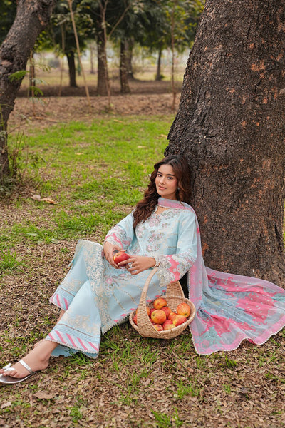 Ramsha | Dhanak Summers | DH-106-Brand:Ramsha-Type:Ladies Clothes-Sky Blue-Lawn-House of Maryam- Buy in UK, USA