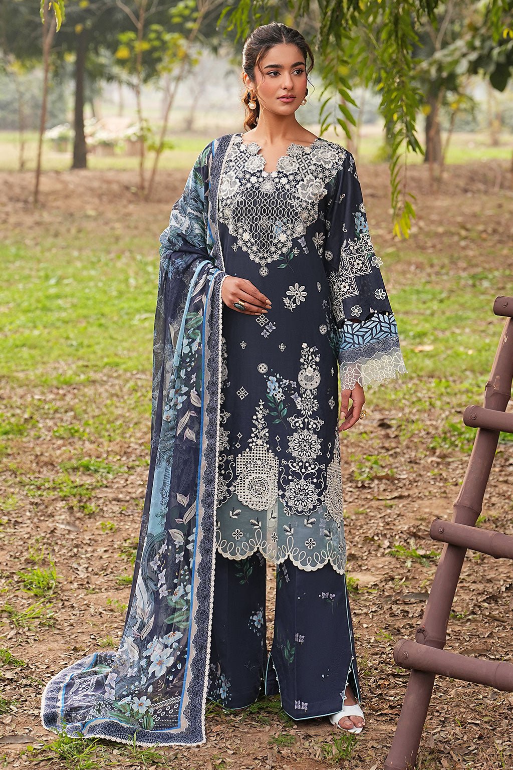 Ramsha | Dhanak Summers | DH-107-Brand:Ramsha-Type:Ladies Clothes-Midnight Blue-Lawn-House of Maryam- Buy in UK, USA