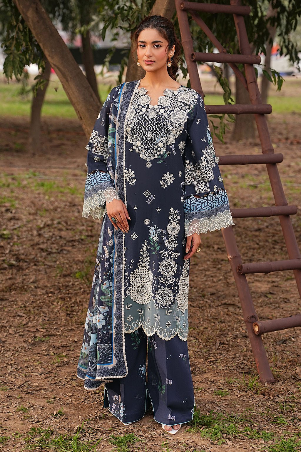 Ramsha | Dhanak Summers | DH-107-Brand:Ramsha-Type:Ladies Clothes-Midnight Blue-Lawn-House of Maryam- Buy in UK, USA