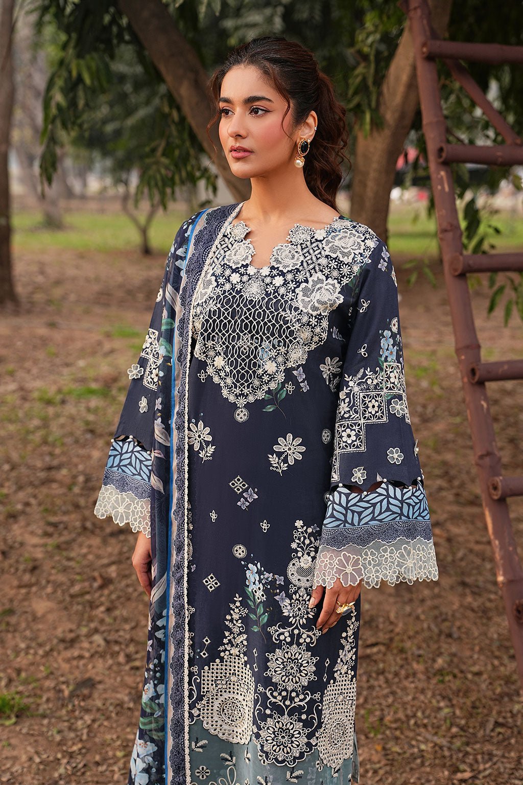 Ramsha | Dhanak Summers | DH-107-Brand:Ramsha-Type:Ladies Clothes-Midnight Blue-Lawn-House of Maryam- Buy in UK, USA