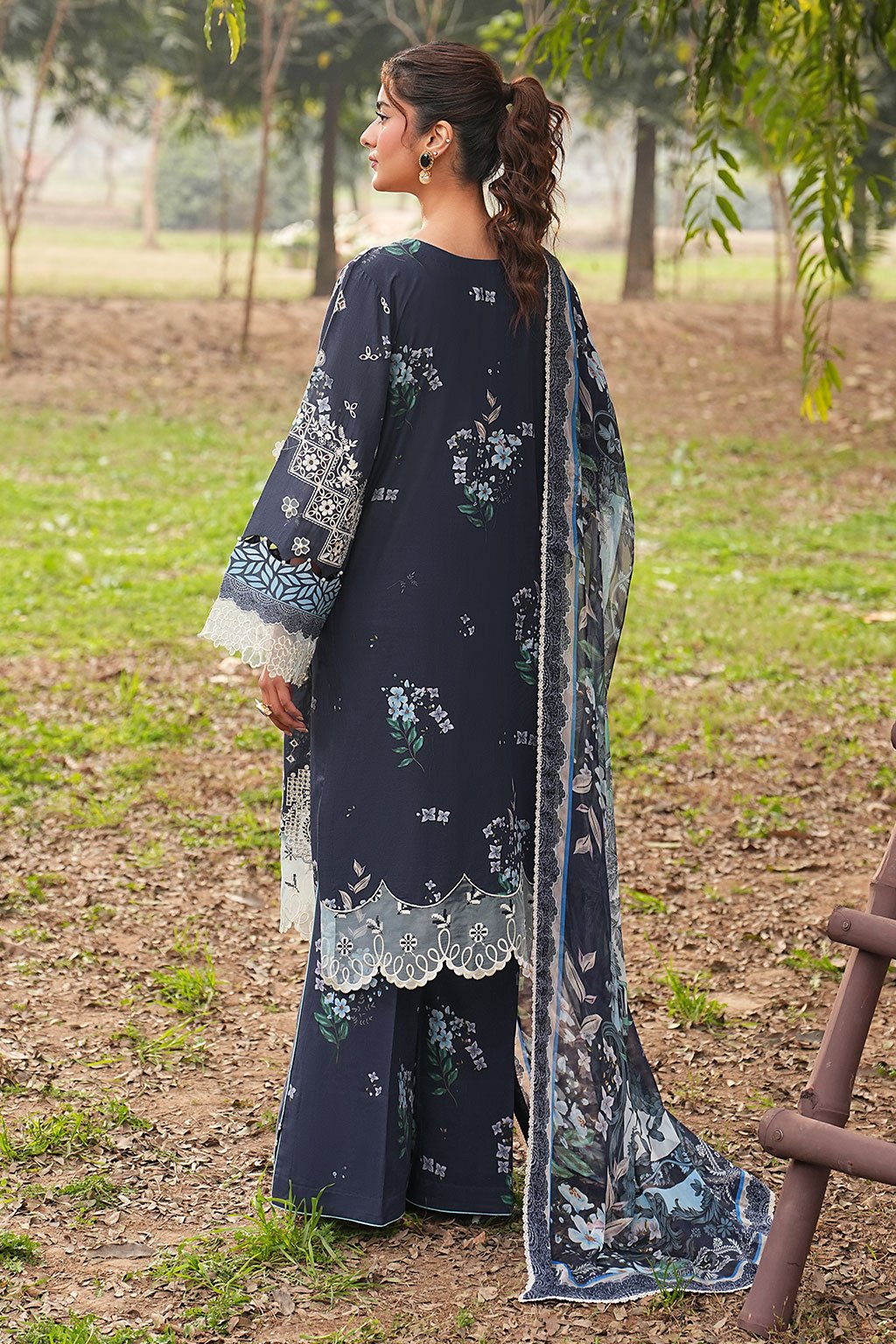 Ramsha | Dhanak Summers | DH-107-Brand:Ramsha-Type:Ladies Clothes-Midnight Blue-Lawn-House of Maryam- Buy in UK, USA