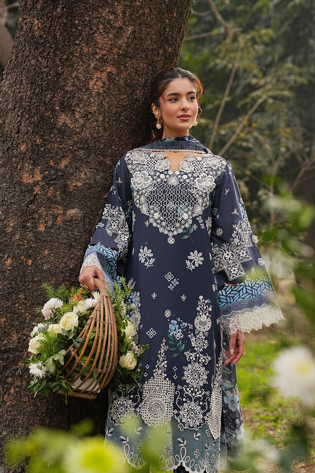 Ramsha | Dhanak Summers | DH-107-Brand:Ramsha-Type:Ladies Clothes-Midnight Blue-Lawn-House of Maryam- Buy in UK, USA