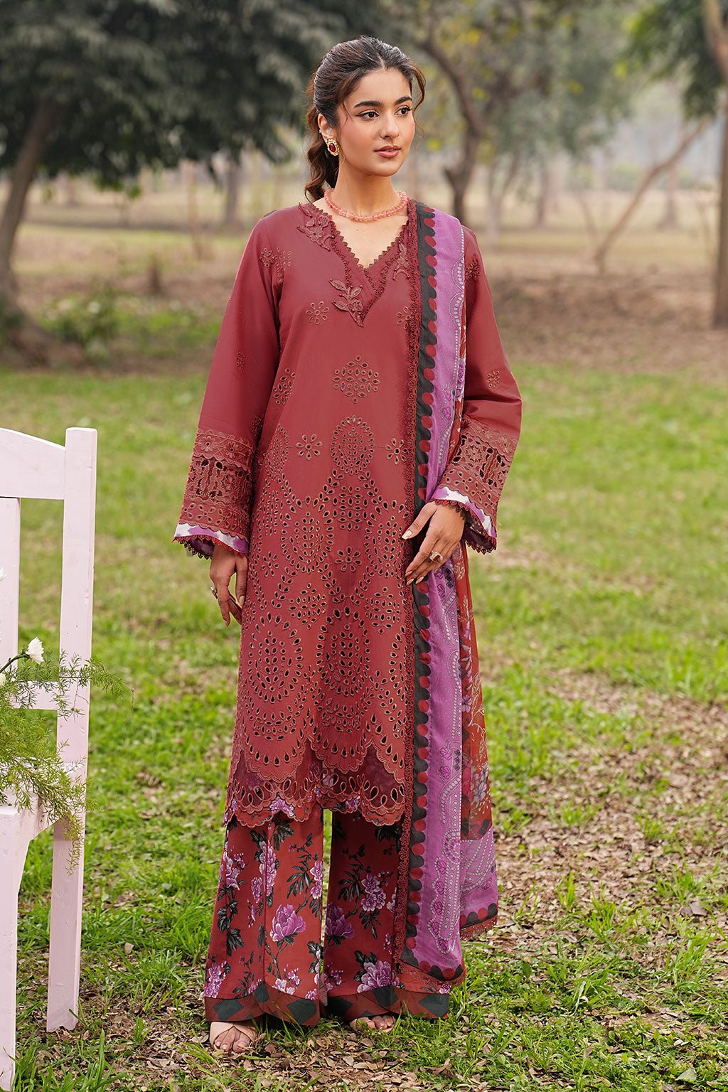 Ramsha | Dhanak Summers | DH-108-Brand:Ramsha-Type:Ladies Clothes-Maroon-Lawn-House of Maryam- Buy in UK, USA