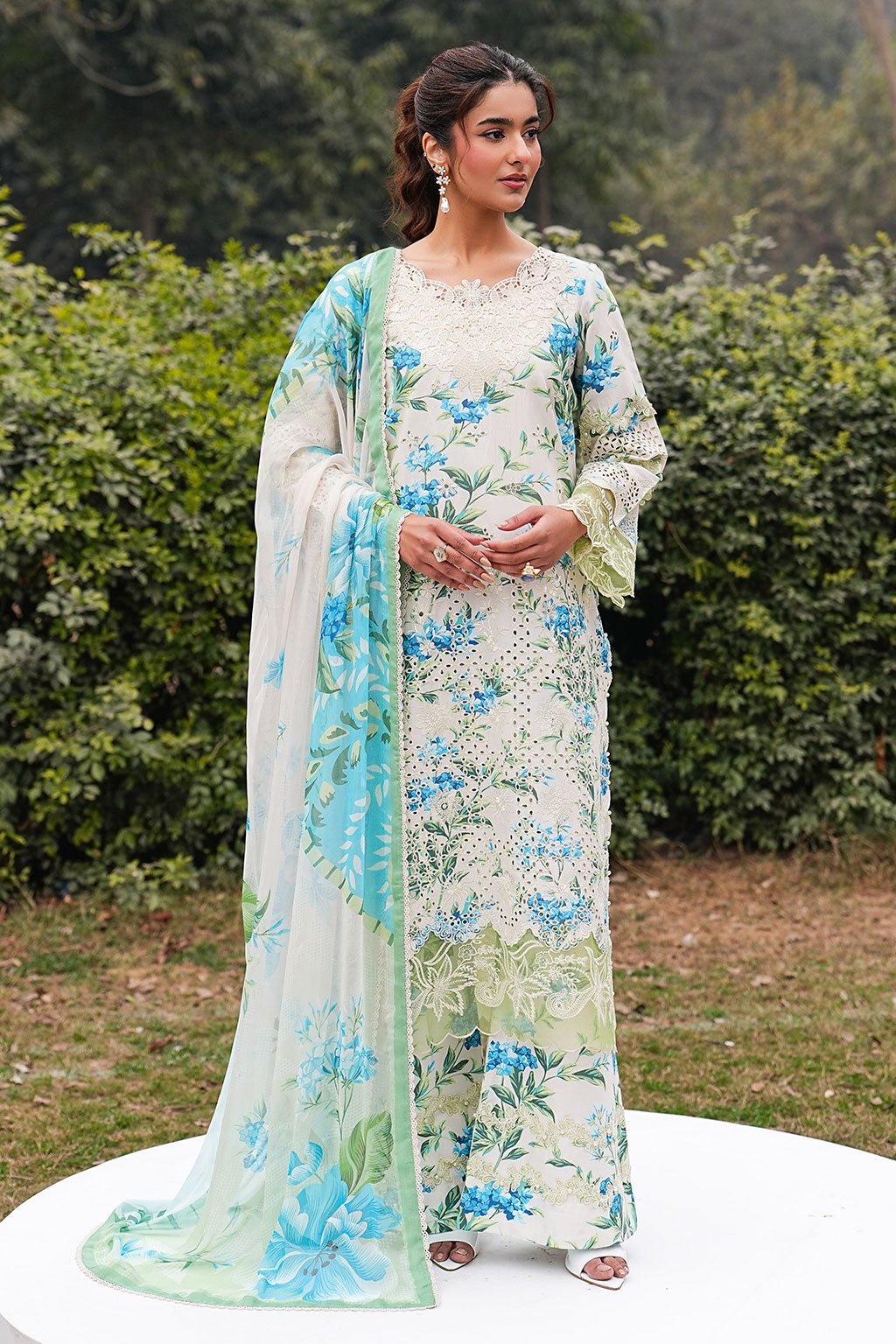 Ramsha | Dhanak Summers | DH-109-Brand:Ramsha-Type:Ladies Clothes-Off White-Lawn-House of Maryam- Buy in UK, USA