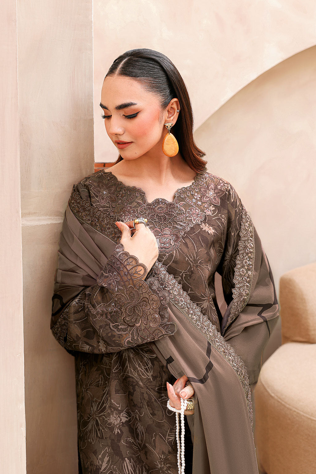 Ramsha | Naqsh Embroidered Rawsilk | RS-08, image 3