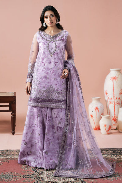 Ramsha | Rangeen Collection | PS-101-Brand:Ramsha-Type:Ladies Clothes-Lilac-Embroidered Net-House of Maryam- Buy in UK, USA