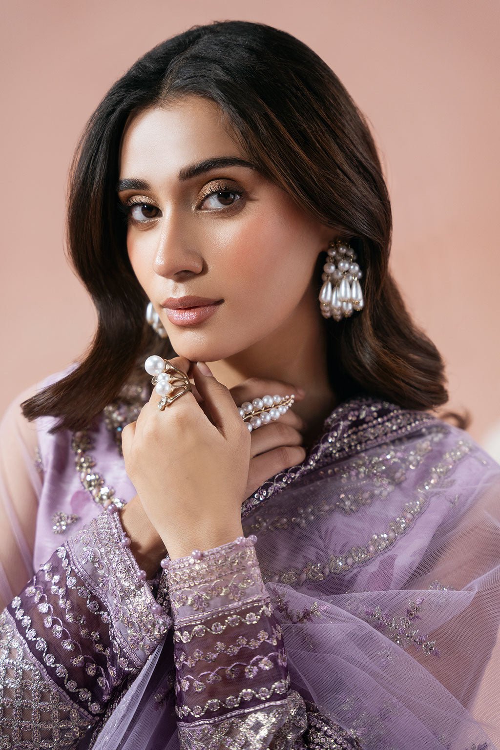 Ramsha | Rangeen Collection | PS-101-Brand:Ramsha-Type:Ladies Clothes-Lilac-Embroidered Net-House of Maryam- Buy in UK, USA