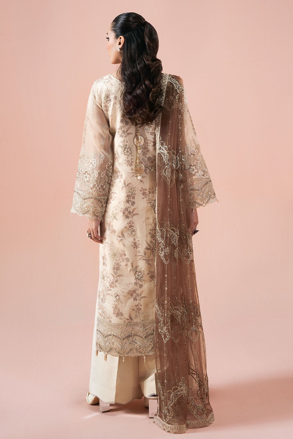Ramsha | Rangeen Collection | PS-102-Brand:Ramsha-Type:Ladies Clothes-Ivory-Organza-House of Maryam- Buy in UK, USA