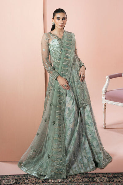 Ramsha | Rangeen Collection | PS-103-Brand:Ramsha-Type:Ladies Clothes-Sage Green-Net-House of Maryam- Buy in UK, USA