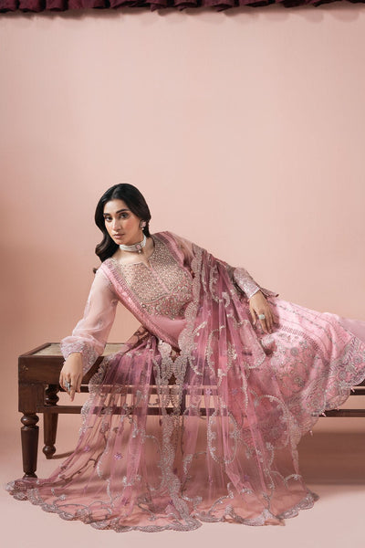 Ramsha | Rangeen Collection | PS-104-Brand:Ramsha-Type:Ladies Clothes-Pink-Organza-House of Maryam- Buy in UK, USA