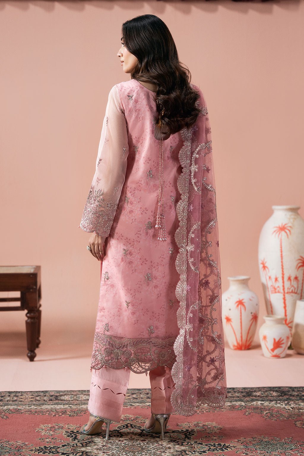 Ramsha | Rangeen Collection | PS-104-Brand:Ramsha-Type:Ladies Clothes-Pink-Organza-House of Maryam- Buy in UK, USA