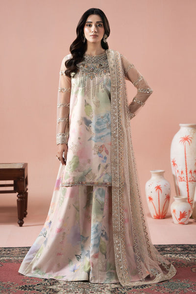 Ramsha | Rangeen Collection | PS-105-Brand:Ramsha-Type:Ladies Clothes-Pale Pink-Net-House of Maryam- Buy in UK, USA