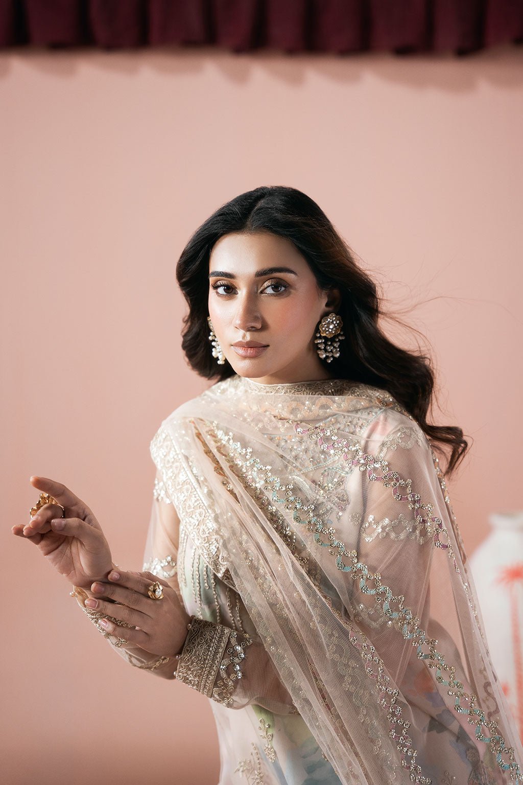Ramsha | Rangeen Collection | PS-105-Brand:Ramsha-Type:Ladies Clothes-Pale Pink-Net-House of Maryam- Buy in UK, USA