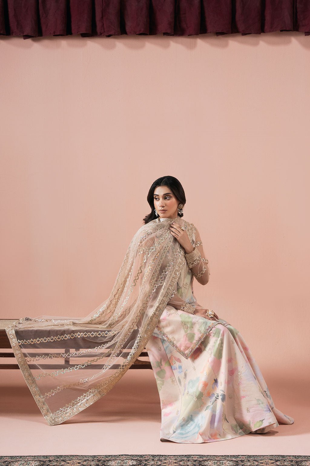 Ramsha | Rangeen Collection | PS-105-Brand:Ramsha-Type:Ladies Clothes-Pale Pink-Net-House of Maryam- Buy in UK, USA