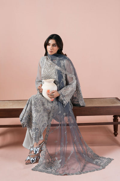 Ramsha | Rangeen Collection | PS-106-Brand:Ramsha-Type:Ladies Clothes-Gray-Organza-House of Maryam- Buy in UK, USA