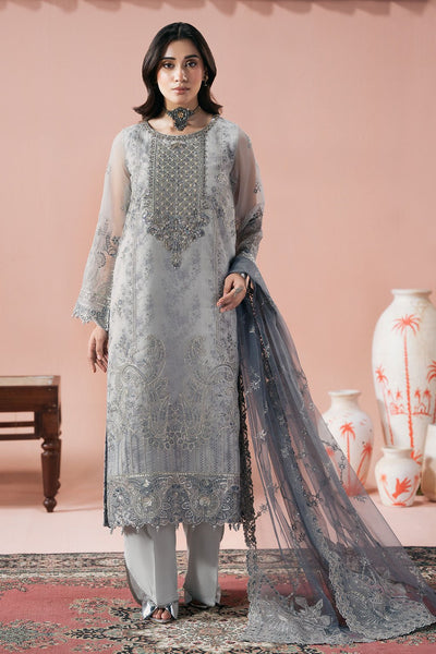 Ramsha | Rangeen Collection | PS-106-Brand:Ramsha-Type:Ladies Clothes-Gray-Organza-House of Maryam- Buy in UK, USA