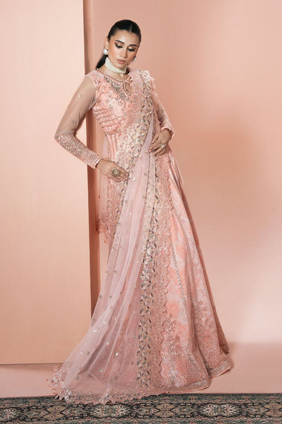 Ramsha | Rangeen Collection | PS-107-Brand:Ramsha-Type:Ladies Clothes-Peach Pink-Net-House of Maryam- Buy in UK, USA