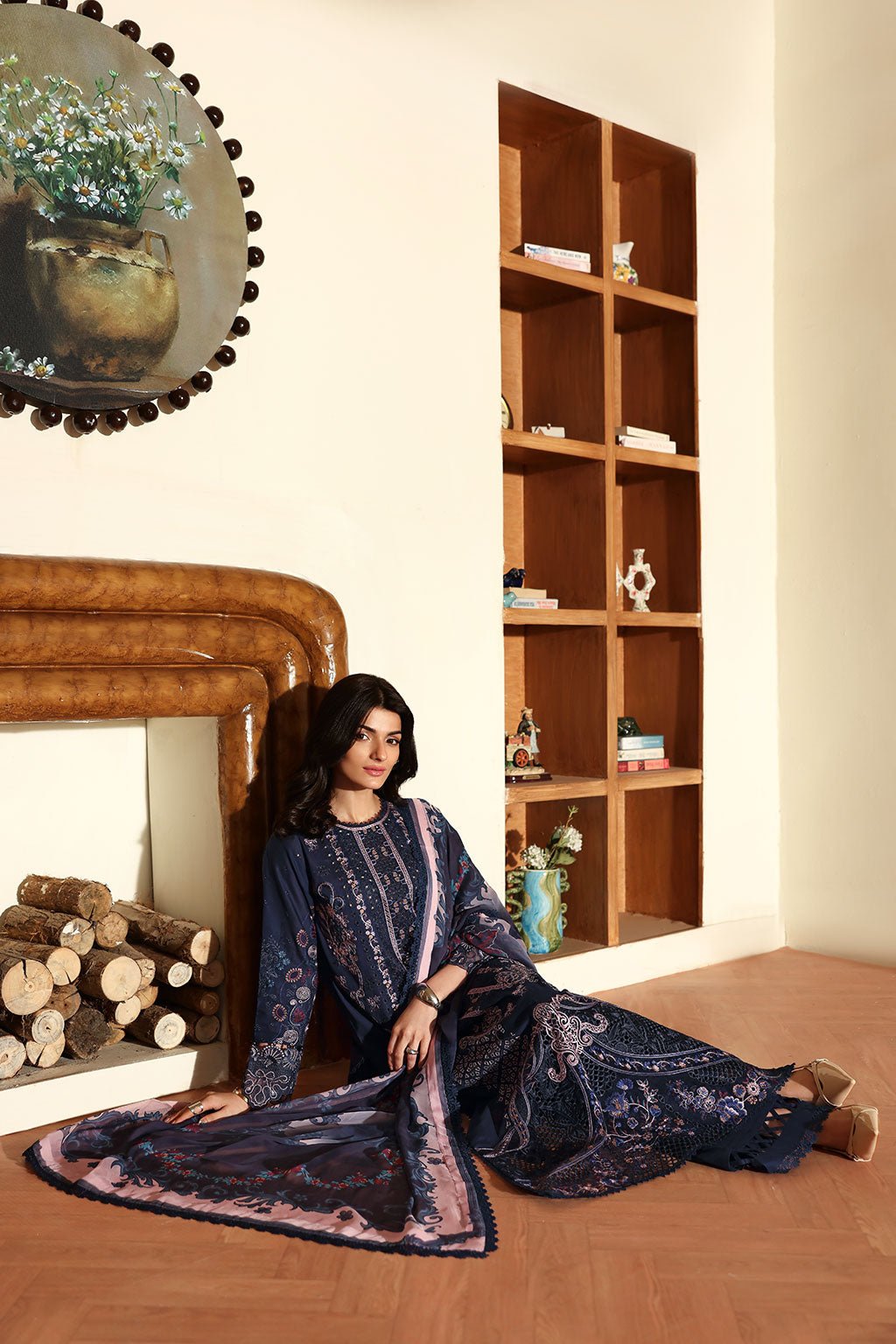 Ramsha | Riwayat Collection | Y-1404-Brand:Ramsha-Type:Ladies Clothes-Midnight Blue-Lawn-House of Maryam- Buy in UK, USA