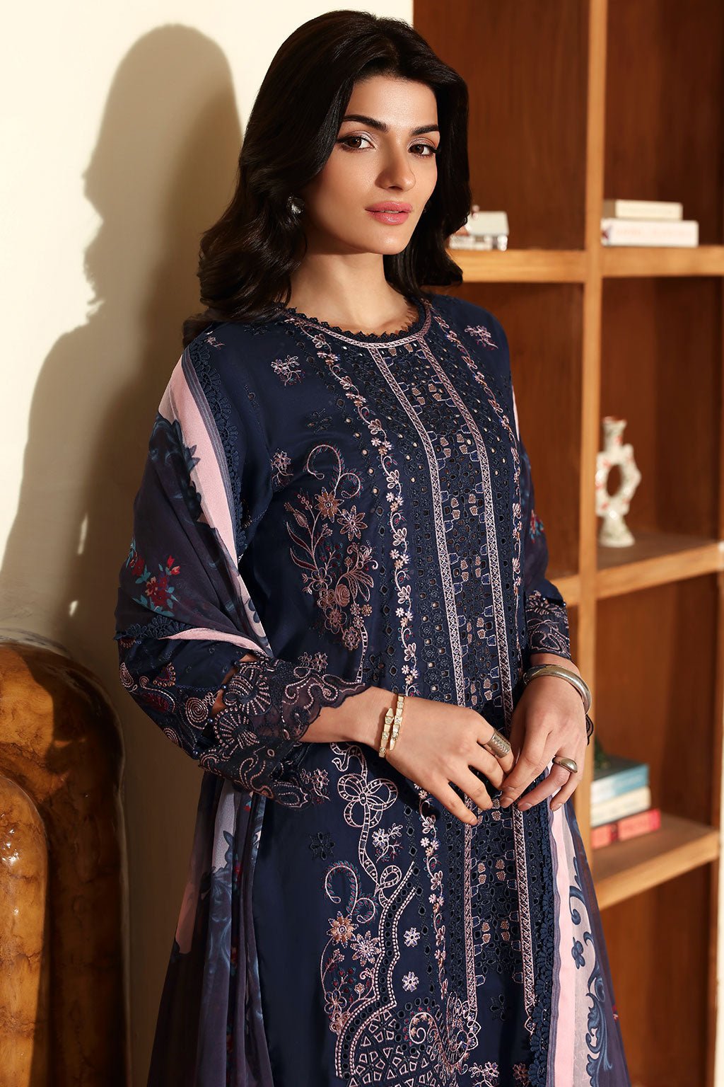 Ramsha | Riwayat Collection | Y-1404-Brand:Ramsha-Type:Ladies Clothes-Midnight Blue-Lawn-House of Maryam- Buy in UK, USA