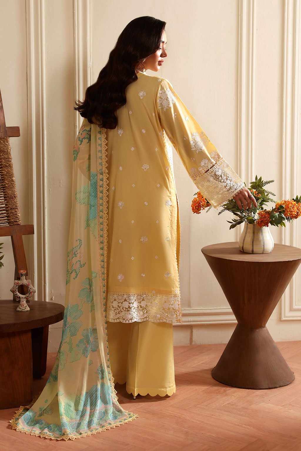 Ramsha | Riwayat Collection | Y-1405-Brand:Ramsha-Type:Ladies Clothes-Pale Yellow-Lawn-House of Maryam- Buy in UK, USA