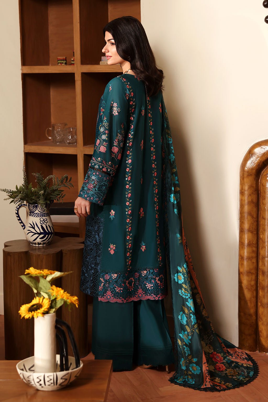 Ramsha | Riwayat Collection | Y-1407-Brand:Ramsha-Type:Ladies Clothes-Teal Green-Lawn-House of Maryam- Buy in UK, USA
