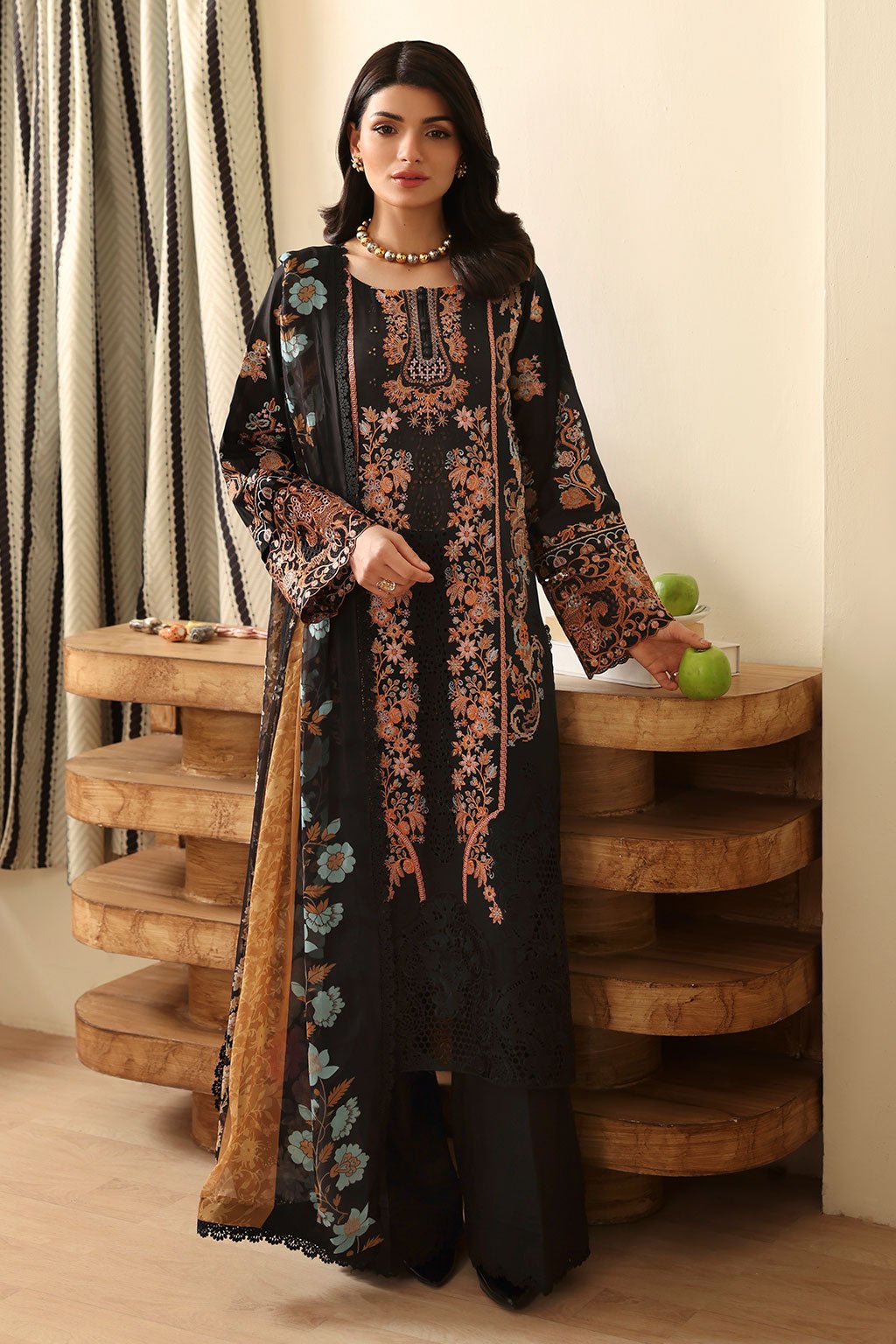 Ramsha | Riwayat Collection | Y-1408-Brand:Ramsha-Type:Ladies Clothes-Black-Lawn-House of Maryam- Buy in UK, USA