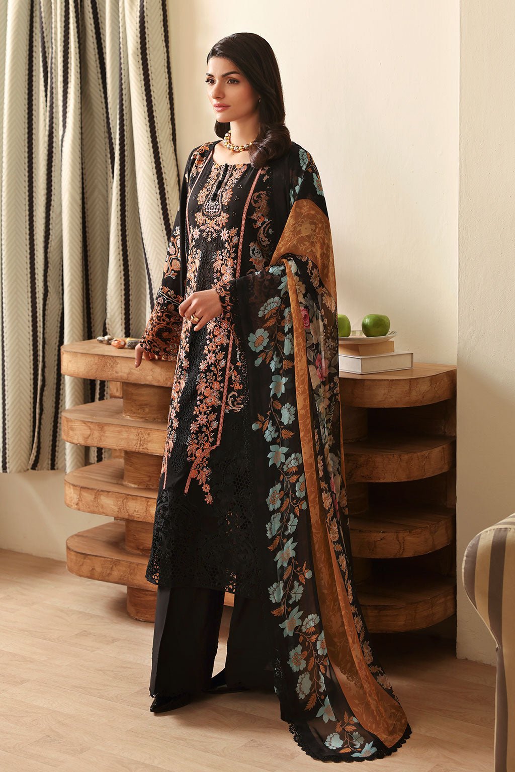 Ramsha | Riwayat Collection | Y-1408-Brand:Ramsha-Type:Ladies Clothes-Black-Lawn-House of Maryam- Buy in UK, USA