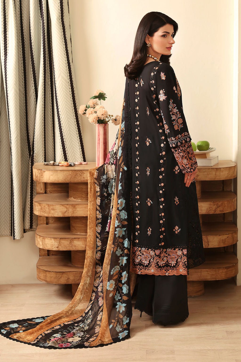 Ramsha | Riwayat Collection | Y-1408-Brand:Ramsha-Type:Ladies Clothes-Black-Lawn-House of Maryam- Buy in UK, USA