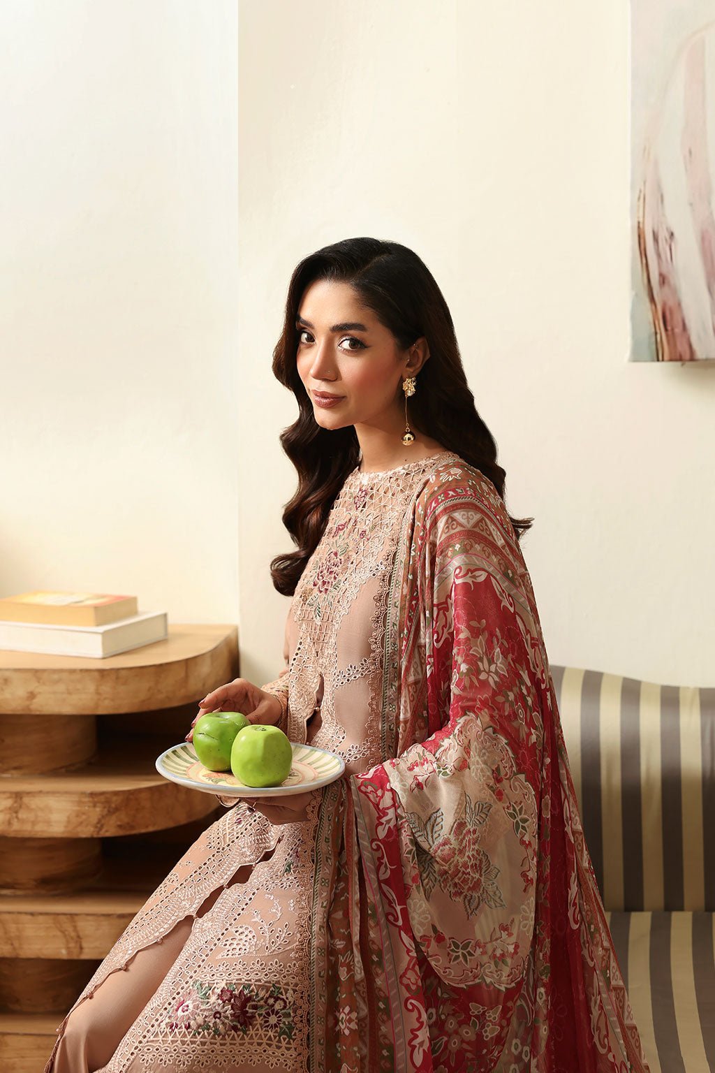 Ramsha | Riwayat Collection | Y-1409-Brand:Ramsha-Type:Ladies Clothes-Powder Peach-Lawn-House of Maryam- Buy in UK, USA