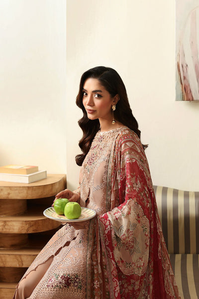 Ramsha | Riwayat Collection | Y-1409-Brand:Ramsha-Type:Ladies Clothes-Powder Peach-Lawn-House of Maryam- Buy in UK, USA